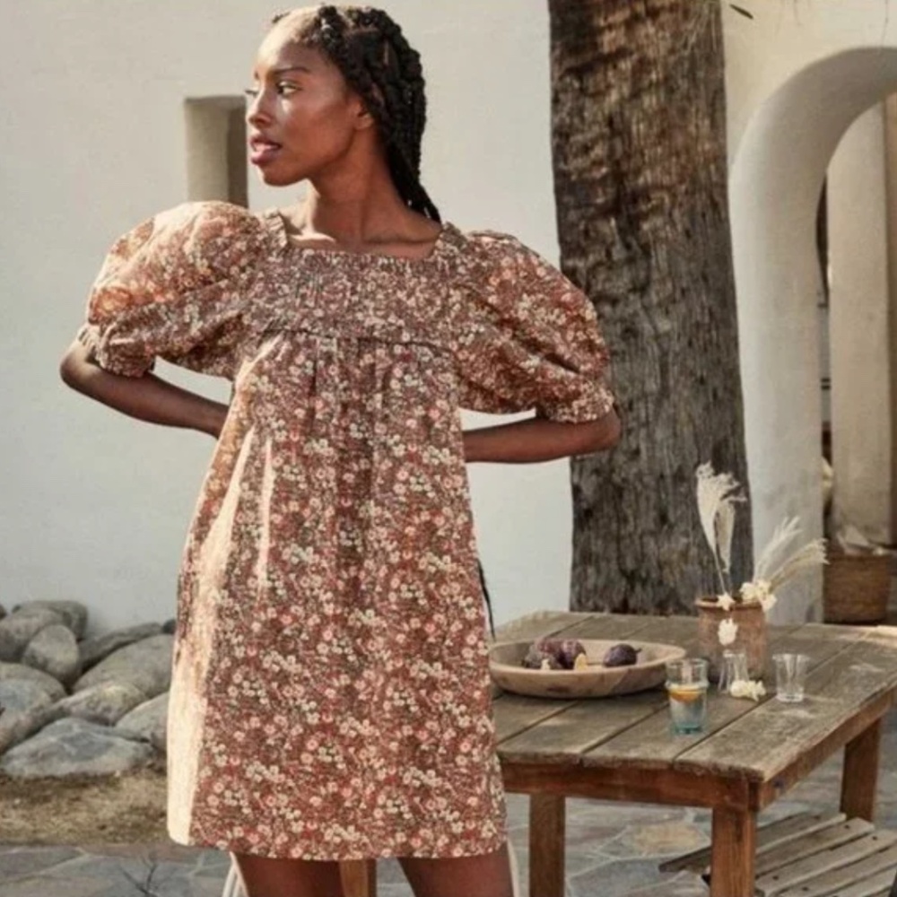 Doen Patricia Dress in Arlene's Flowers Print (Liberty of London), Size L, EUC.